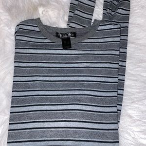 Gray stripped long Sleeve shirt